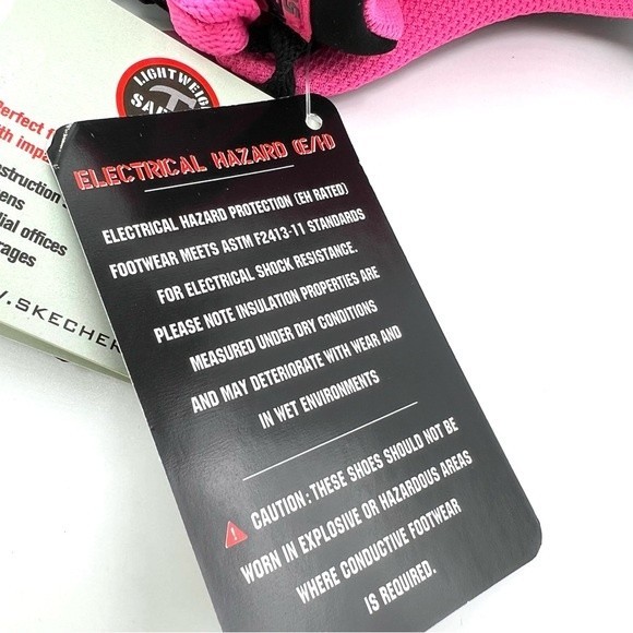 Skechers Womens Size 6.5 Synergy Sandlot Alloy Toe Black Pink Work Safety Shoes - Picture 15 of 16